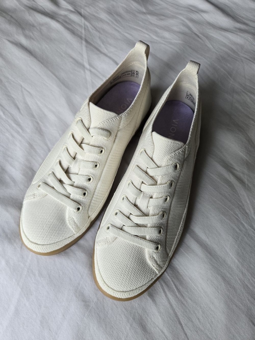 Vionic Winny Knit Sneakers Cream Ivory Size 8 | Orthotic Arch Support Shoes